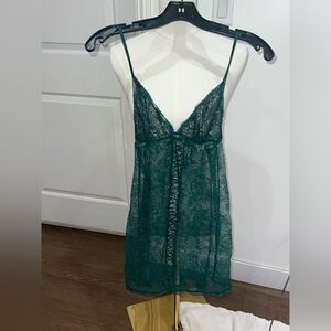 NWT VS Emerald Green Lace Sleepgown